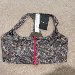 Fabletics Camouflage Sports Bra - Pink and Gray